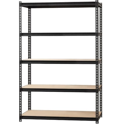 Lorell 2300 lbs Riveted Steel ShelvingBlack 48 x 24 x 72 in. LLR59699